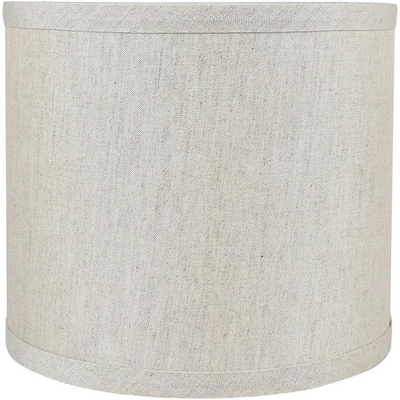 Classic Drum Smooth Linen Lamp Shade, 8" to 16" Bottom Size Oatmeal 8"