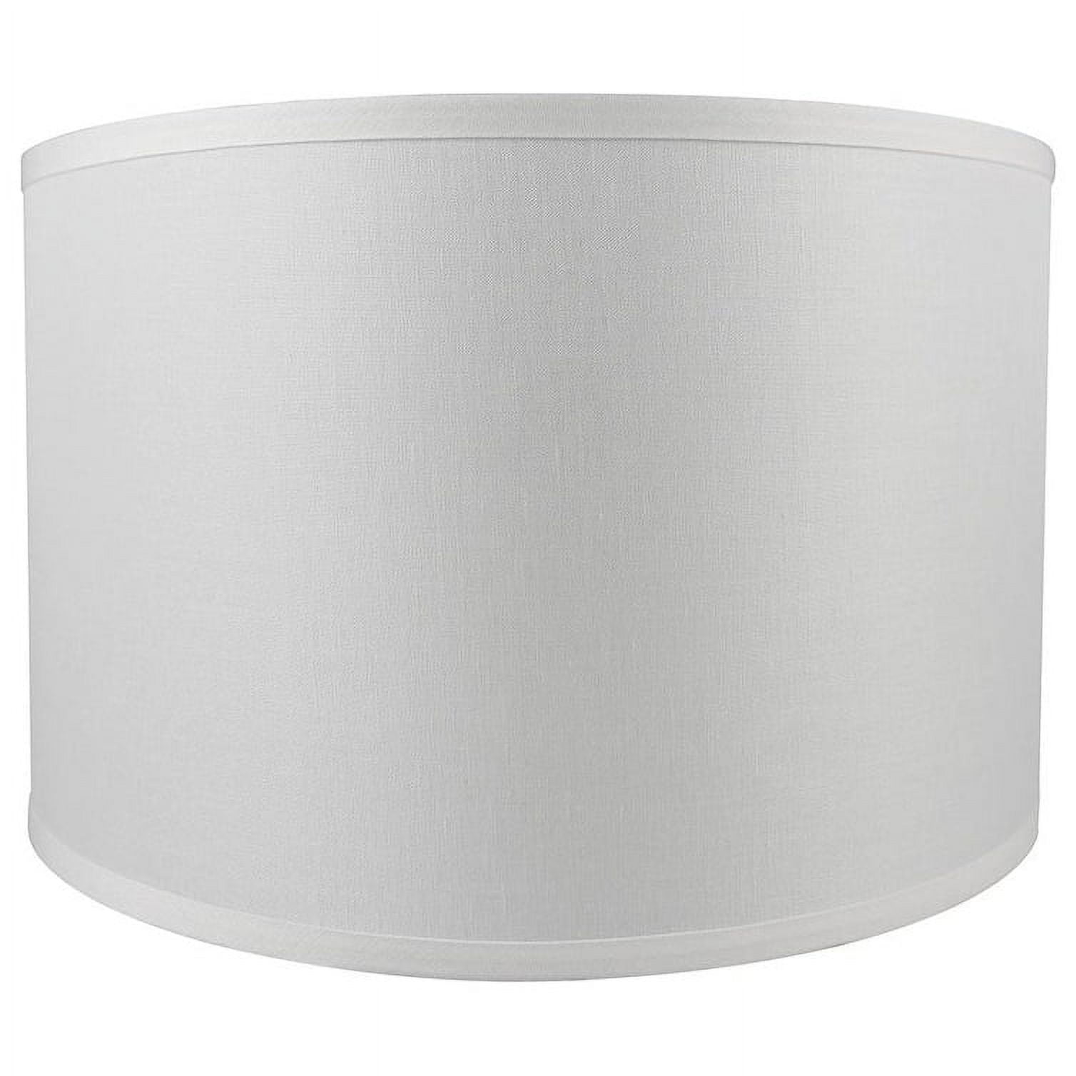 Off-White Linen Drum Lamp Shade with Nickel Fitter, 8"
