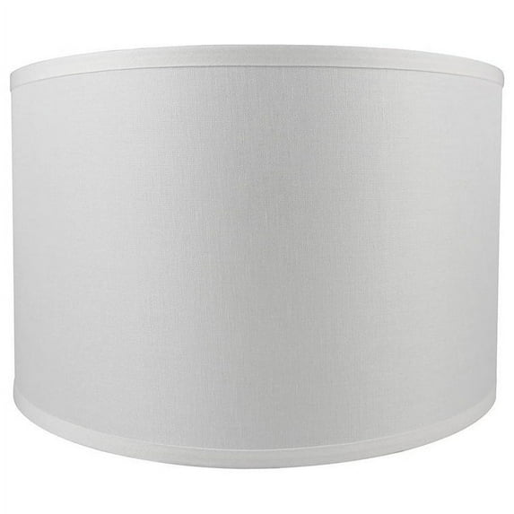 Classic Drum Smooth Linen Lamp Shade, 8" to 16" Bottom Size Off White 16"
