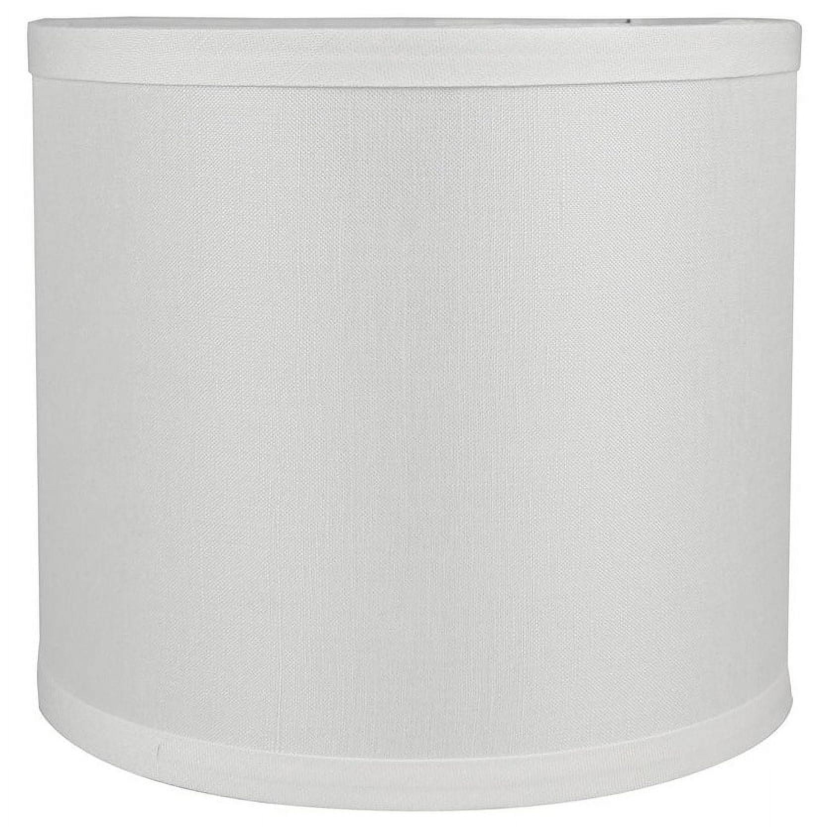 Classic Drum Smooth Linen Lamp Shade, 8" to 16" Bottom Size Off White 8"