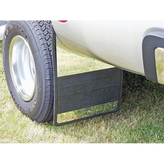Classic Dually Rubber Mudflaps- Stainless Steel Insert- 80-98 F-Series Heavy Duty Pu- 19X24