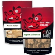 Classic Duos – Peanut Butter Scooter Snacks and Oatmeal Apple Cinnabone Dog Treat Variety Snack Pack, All-Natural Crunchy Snacks (2 Flavors, 7 oz Total)