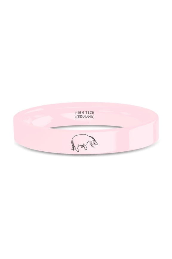 Classic EH Shepard Eeyore Laser Engraved Pink Ceramic Ring, 4mm, Size 5