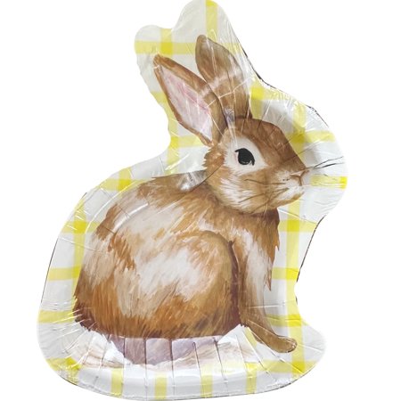 Various Easter Bunny Shaped Disposable Paper Plates, 8 Count
