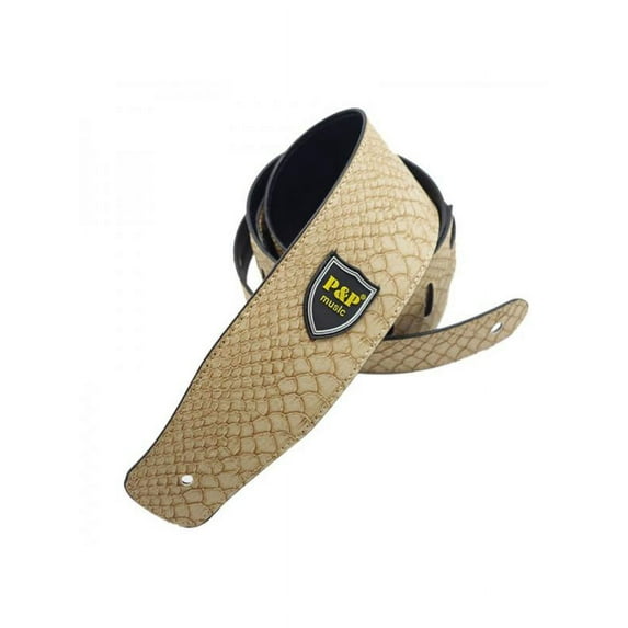 Classic Electric Acoustic Bass Guitar Strap PU Leather with Snakeskin Pattern
