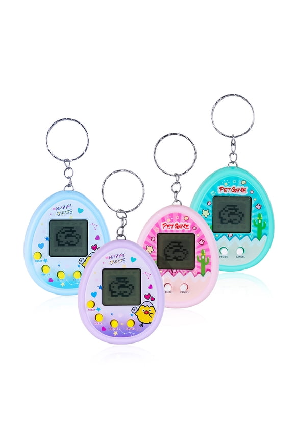 Classic Electronic Pet Machine Keychain With 168 Virtual Pets, Mini Game Machine Keychain, Backpack Pendant, Birthday Gift-Light Blue