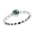 thumbnail image 1 of Classic Elegance Round Shaped Abalone Shell Sterling Silver Band Ring-9, 1 of 5