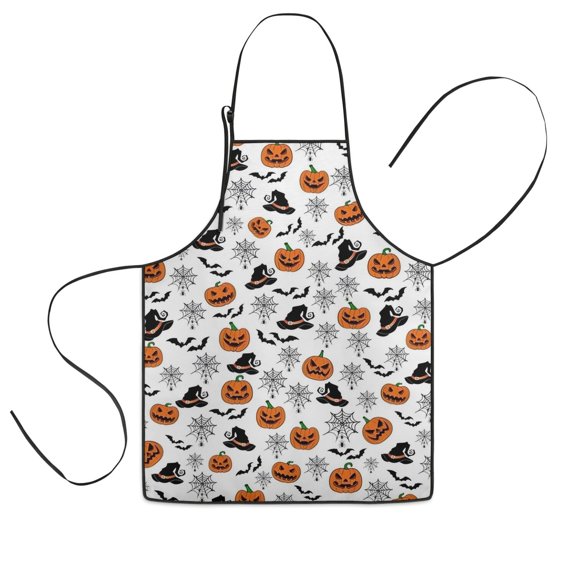 Classic Elements Halloween Pattern Kids Aprons for Girls and Boys,Adjustable Neck Strap Toddler Aprons for Kids Cooking Baking,23.6"x19"