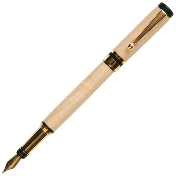 Classic Elite Fountain Pen - Birds Eye Maple with 24kt Gold Plating