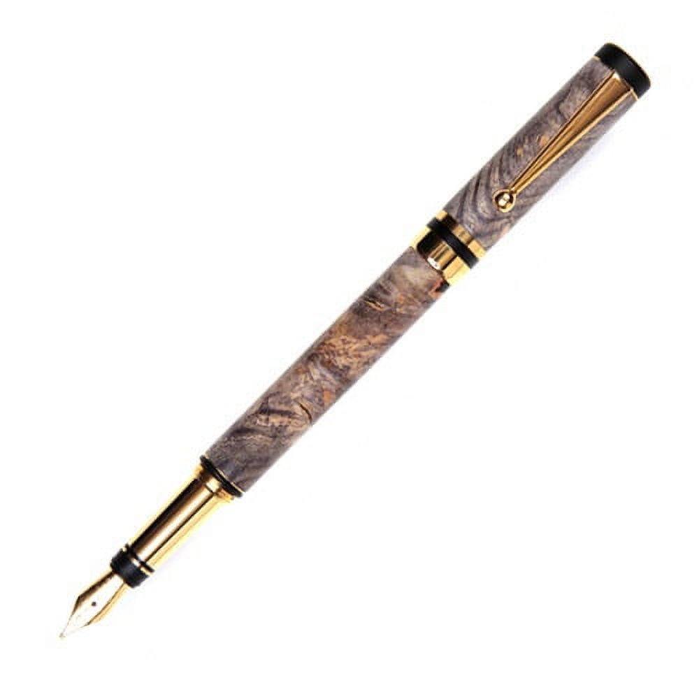 Classic Elite Fountain Pen - Gray & Black Maple Burl
