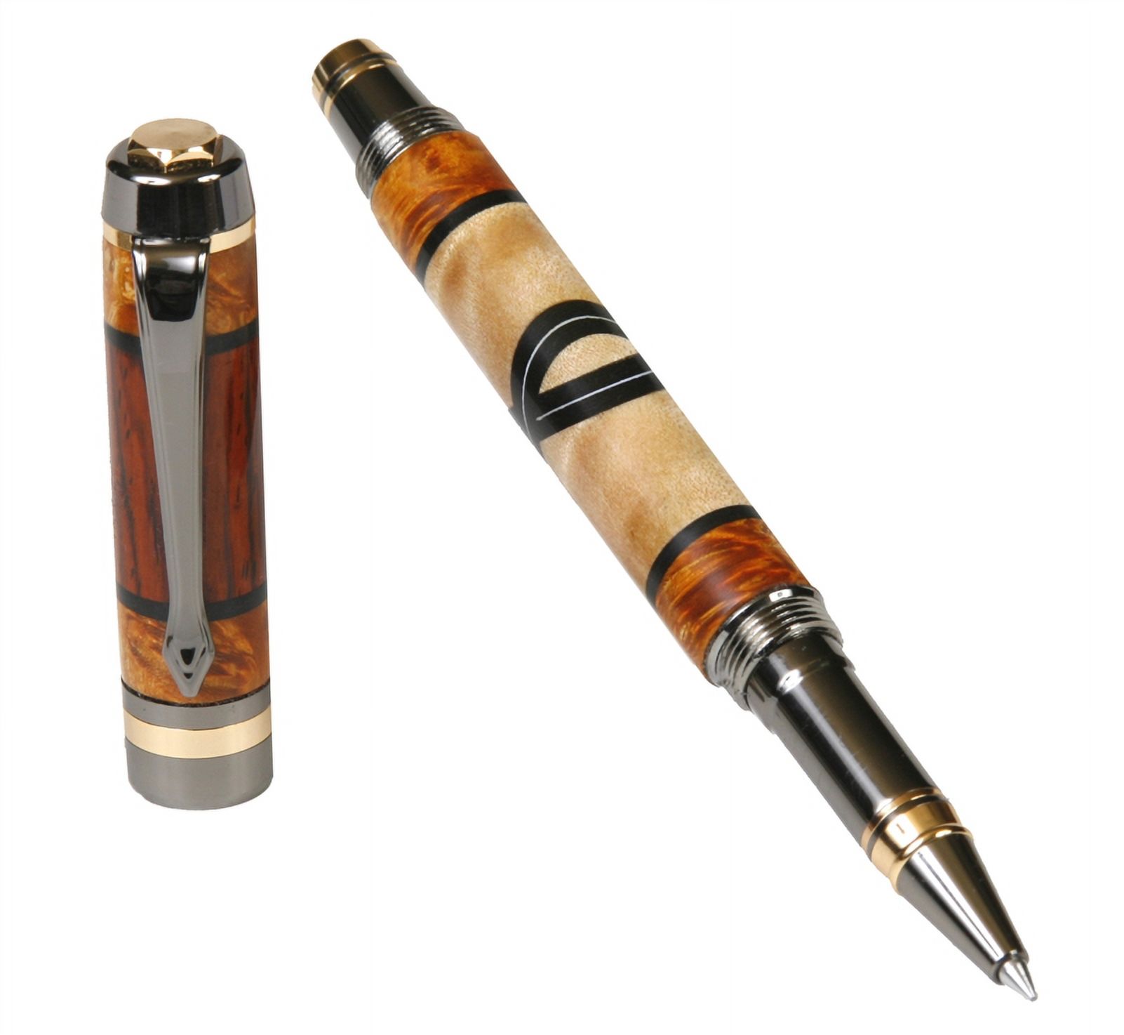 Classic Elite Rollerball Pen - Cocobolo and Maple with Yellow Box Elder