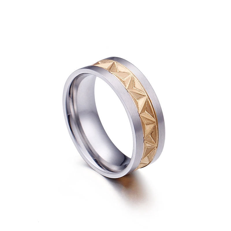 Classic Embossed Electroplating Two-color Matching Pattern Finger Ring ...
