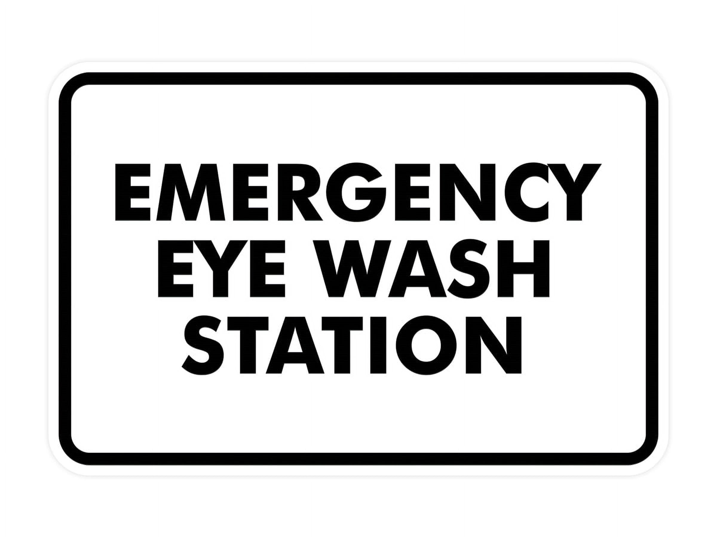 Classic Emergency Eye Wash Station Sign (White) Medium
