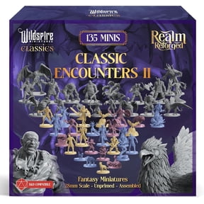 Classic Encounters II - 135 Monsters & Encounters for DND Miniatures Bulk & Dungeons Dragons | 28mm Unpainted DND Minis | D&D Figures Miniatures for RPG Tabletop Gaming | Pathfinder I Realm Reforged
