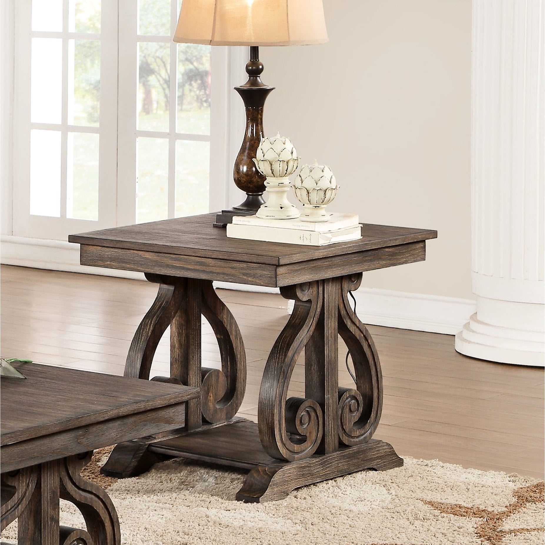 Classic End Table with Scrolled Base | Fit in Different Living Room ...
