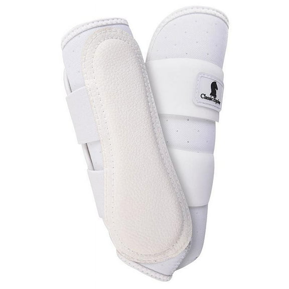 Classic Equine Air Wave EZ Wrap II Horse Boots - Splint & Tendon Protection - Leather Splint Pad - Multiple Sizes White / Front