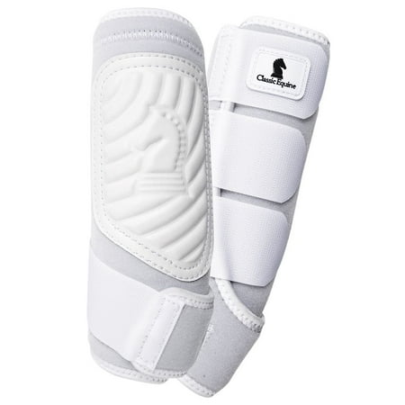 Large Classic Equine Classicfit Neoprene Horse Hind Leg Boots Pair White