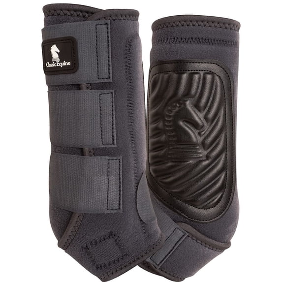 Classic Equine Classic Fit Horse Sling Boots - Shock-Absorbing Neoprene Leg Protection & Suspensory Sling - Multiple Sizes Charcoal / Front / Medium