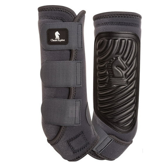 Classic Equine Classic Fit Horse Sling Boots: Ultimate Leg Protection Charcoal / Hind / Large