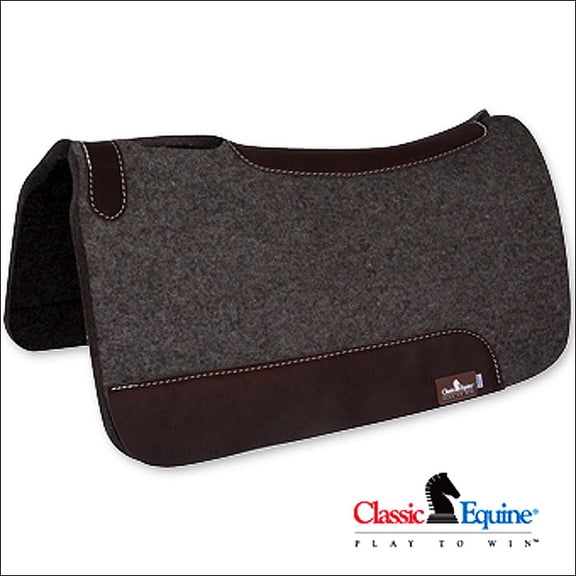 Classic Equine Grey Horse Western Felt Saddle Pad 30 X 32