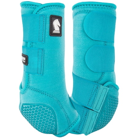 Classic Equine Flexion SMB Sport Boots by Legacy - Cradle Fetlock System & Perforated Neoprene Horse Leg Protection Aqua / Small / Hind