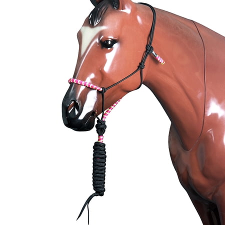 Classic Equine Horse Two Tone Nylon Halter Fuchsia Lime