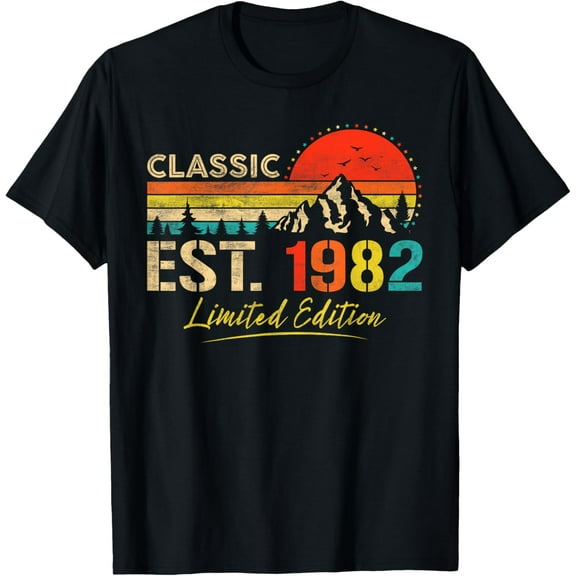 Classic Est 1982 Limited Edition Men Women Vintage Birthday T-Shirt