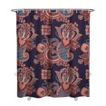 thumbnail image 1 of Classic Ethnic Pattern Curtain 72x84 Inches, Quick-Drying Polyester with Plastic Hooks, Boho Retro Paisley Floral Look for Bathrooms, 1 of 5