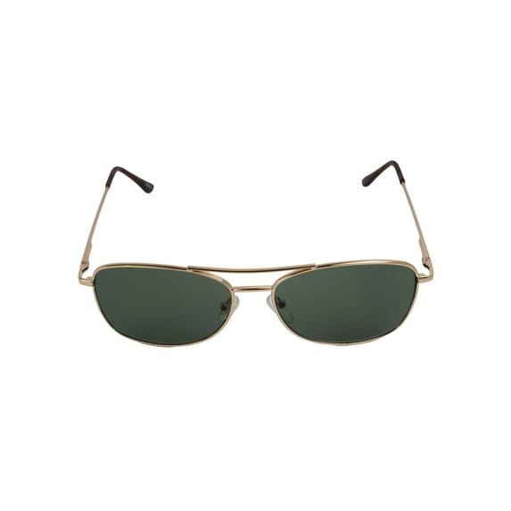 Classic European Rectangular Sunglasses, Gold and Smoke