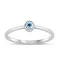 thumbnail image 1 of Classic Evil Eye Ring .925 Sterling Silver Minimalist Band Jewelry Female Male Unisex Size 6, 1 of 4