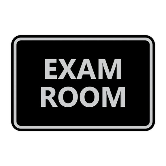 Classic Exam Room Sign (Black / Silver) - Medium