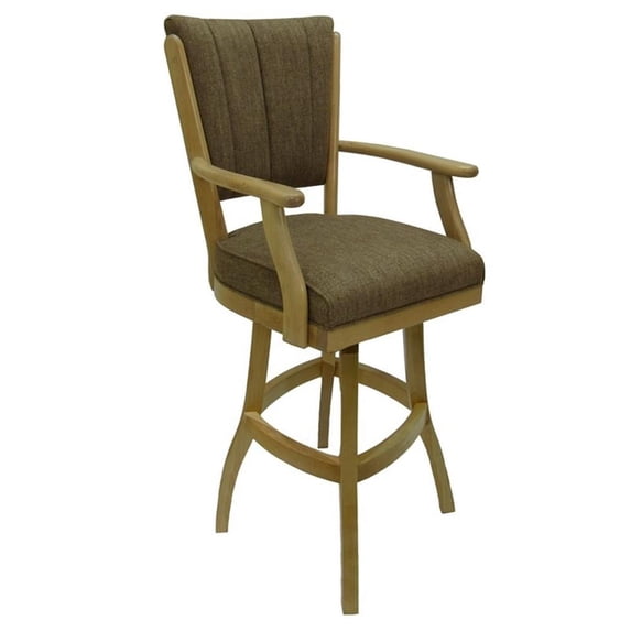 Classic Extra Tall 34" Solid Wood Bar Stool - Basin Beige Fabric - CT Frame