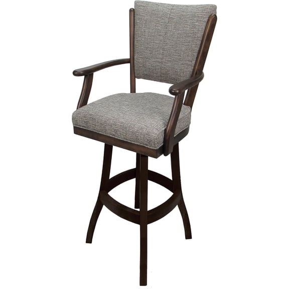 Classic Extra Tall Swivel Bar Stool Solid Wood - Jetty June Tan Fabric - Walnut