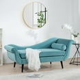 thumbnail image 1 of Classic Fabric Chaise Lounger with Scroll Arms for Relaxing Lounge Chair - Green, Ideal for Living Room & Outdoor Patio, 1 of 8