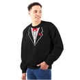 thumbnail image 1 of Classic Fake Printed Tuxedo Costume Men's Big & Tall Crewneck Sweatshirt Brisco Brands 4X, 1 of 5