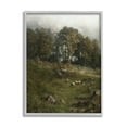 thumbnail image 1 of Classic Farm Field Grazing Animals Landscape Painting Gray Framed Art Print Wall Art, 1 of 7