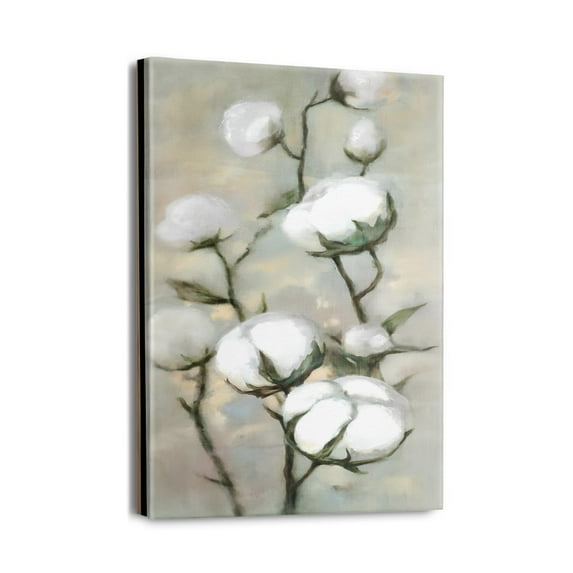 Classic Farmhouse Bathroom Wall Décor - Rustic Cotton Pictures Canvas Print - Ready to Hang Artwork for Modern Homes, 12x16