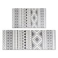 thumbnail image 1 of Classic Farmhouse Moroccan Throw Rug: Non-Slip, Washable, Soft Low-Pile Kitchen Rug in Rustic Tribal Black & White - Comes with Rubber Backing for Front Door Entryway, 1 of 7