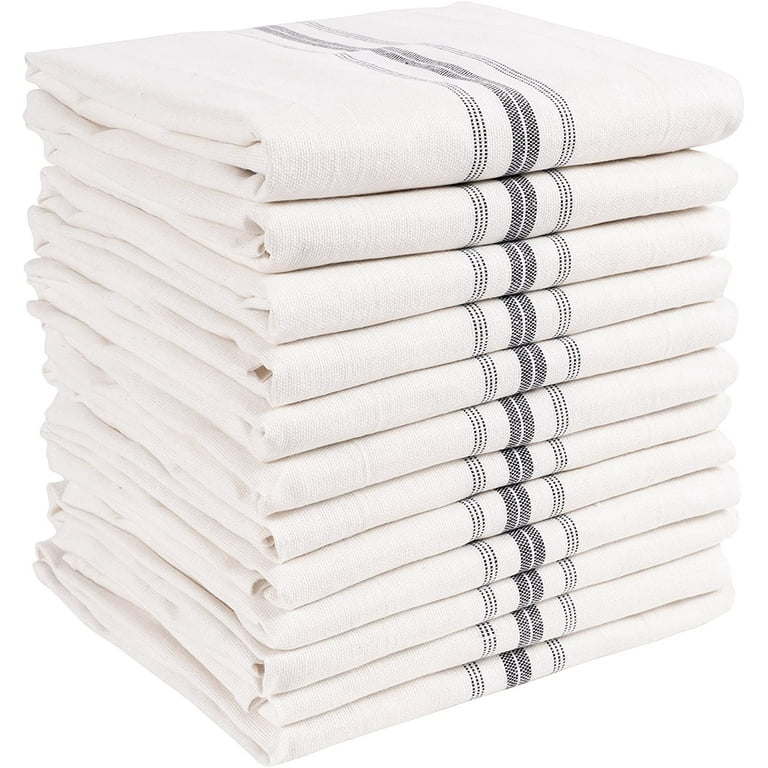 Kitchen Dish Towels,100% Natural Cotton, Set of 12 (16x28 Inches