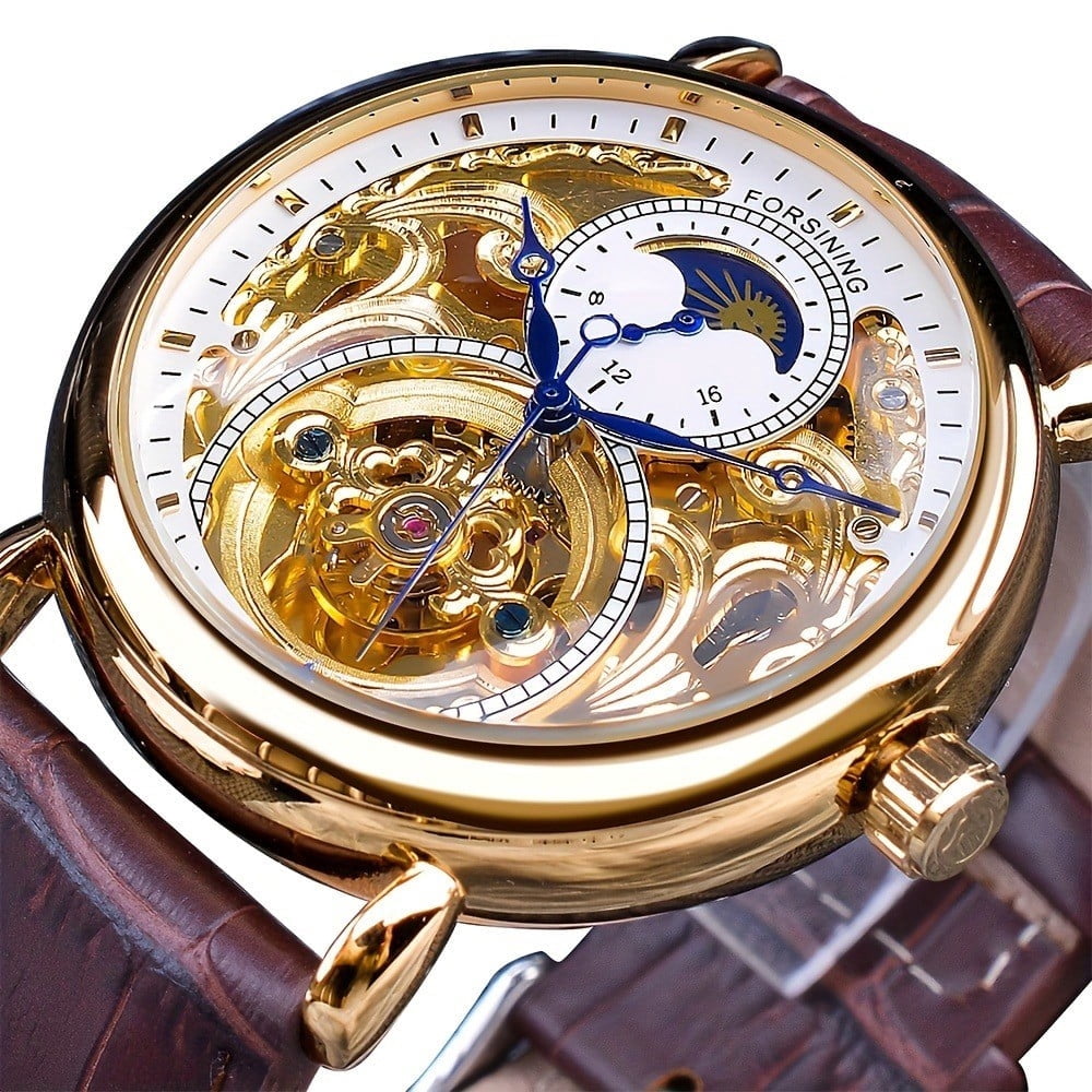 Classic Fashion Design Men's Mechanical Watch with Royal Golden Dial ...