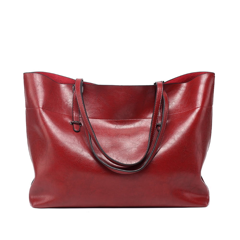Classic Fashion Genuine Leather Tote Bag for Women Casual Big Capacity Shoulder Bag Handbag Purses with Zipper