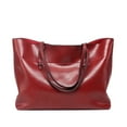 thumbnail image 1 of Classic Fashion Genuine Leather Tote Bag for Women Casual Big Capacity Shoulder Bag Handbag Purses with Zipper, 1 of 3