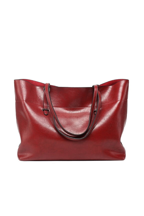 Classic Fashion Genuine Leather Tote Bag for Women Casual Big Capacity Shoulder Bag Handbag Purses with Zipper