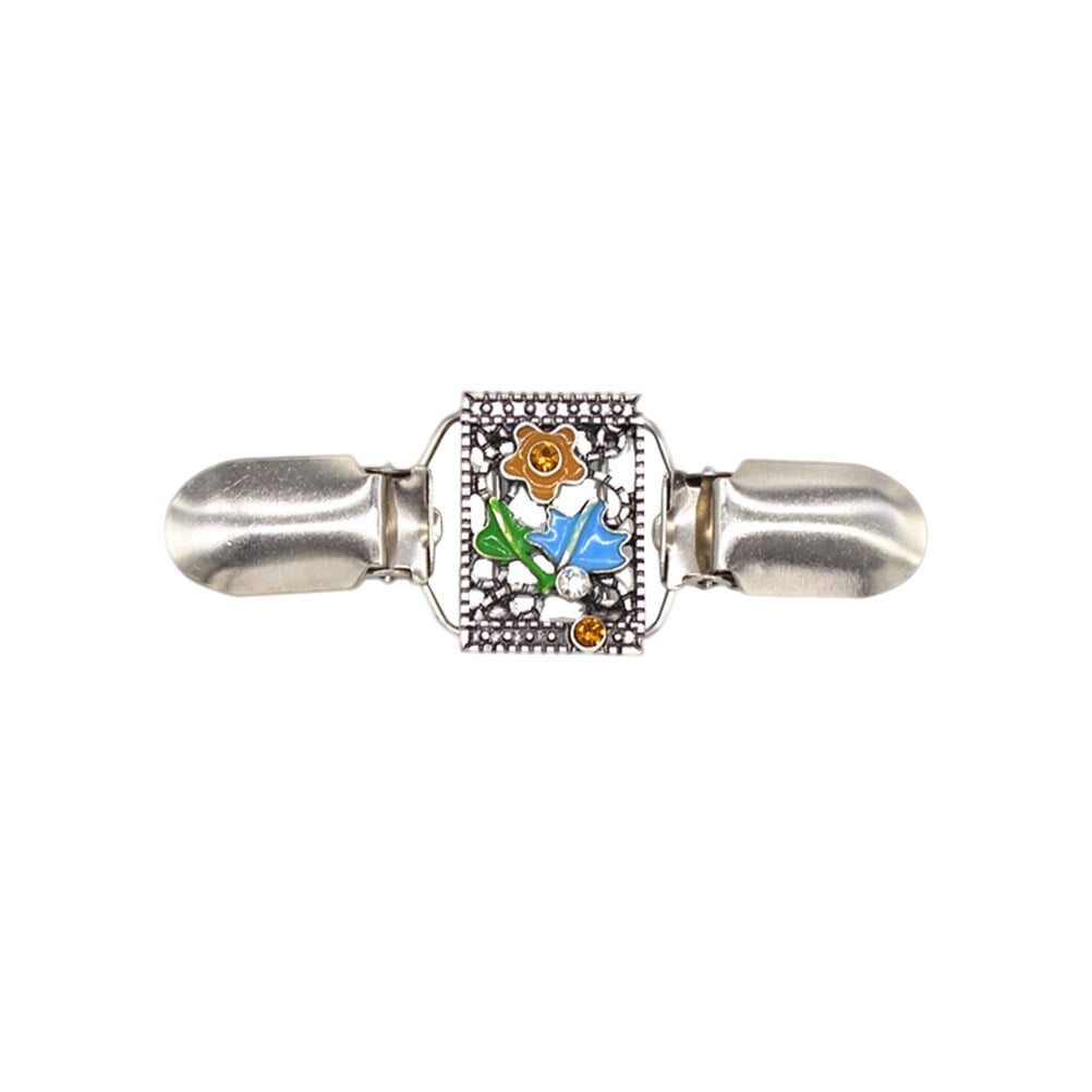 Classic Fashion Sweater Clip Colored Collar Clips Flower Patterned