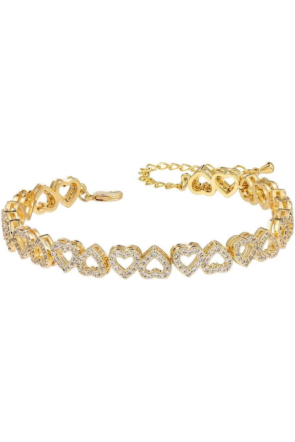 Classic Fashion Tennis Bracelet for Women, White Gold Plated Marquise Teardrop Cubic Zirconia Bridal Wedding Bracelet for Party Prom