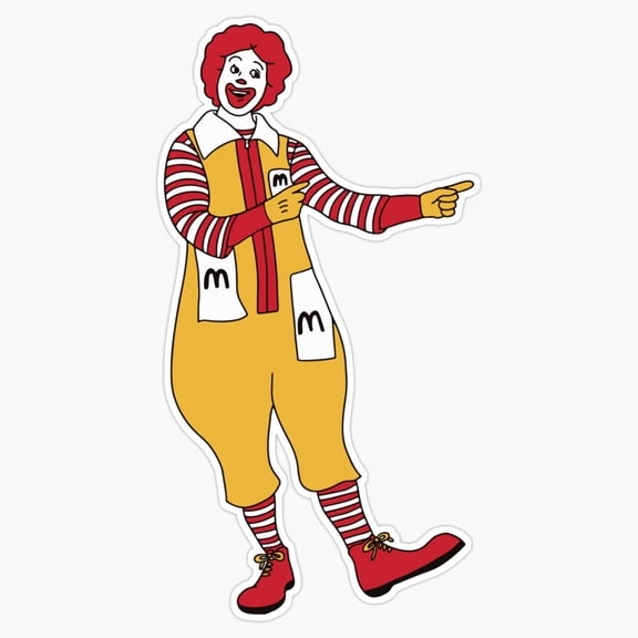 Classic Fast Food Clown Hamburger Restaurant Nostalgia Ronald Silhouette Decal For Car Window Sticker