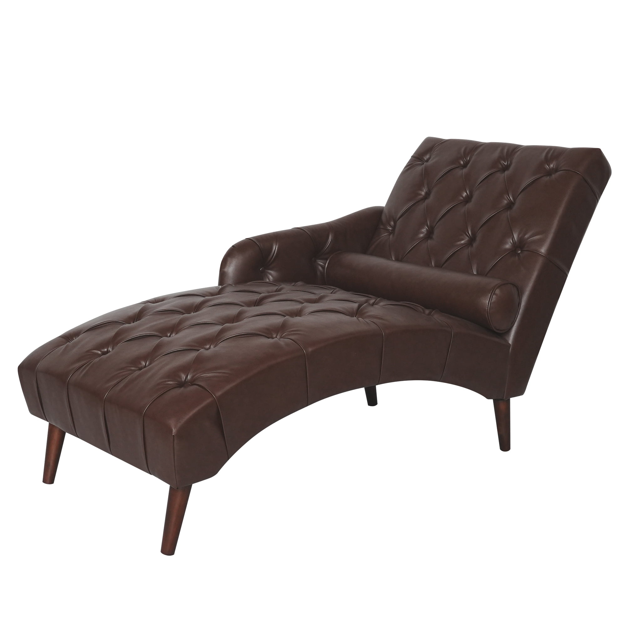 Classic Faux Leather Chaise Lounge, Button Tufted Leisure Couch Chair