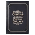 thumbnail image 1 of Classic Faux Leather Journal Be Strong Josh. 1:9 Blue Inspirational Notebook, Lined Pages W/Scripture, Ribbon Marker, Zi, (Hardcover), 1 of 4