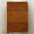 thumbnail image 1 of Classic Faux Leather Journal Strong and Courageous Joshua 1:57 Bible Verse, Brown Inspirational Notebook, Lined Pages w/Scripture, Ribbon Marker, Zipper Closure, 1 of 7