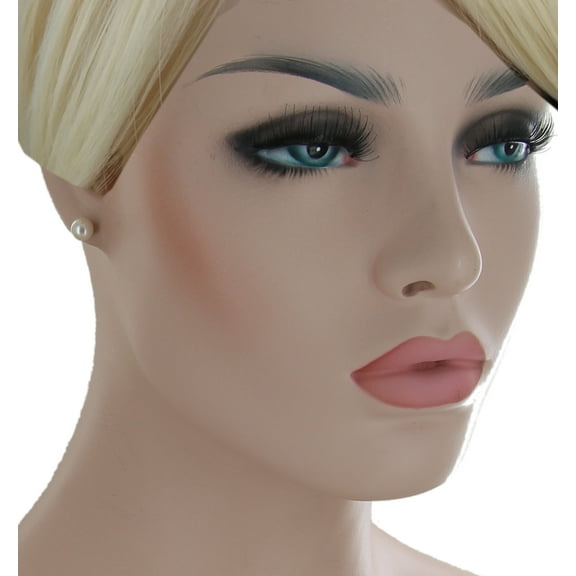 Classic Faux Pearl White Stud Button Pierced Earrings 7mm Ladies Adult Female Women